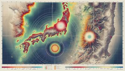 Kaart met daarop twee epicentra van de Noto-aardbeving in Japan