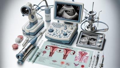 Strumenti medici e diagrammi per la rilevazione dell'endometriosi.