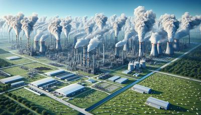 Émissions de gaz méthane des sites industriels et du bétail.