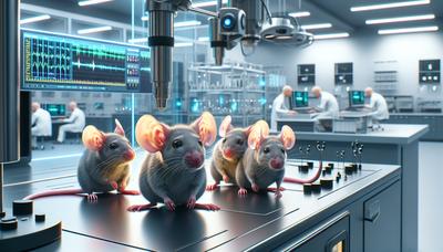 Des souris avec des connexions auditives améliorées dans un laboratoire.