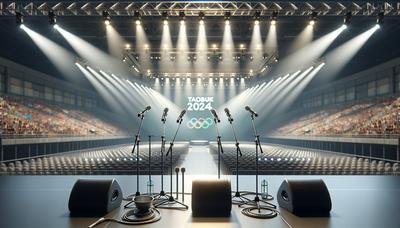 Microfoni con striscioni Taobuk 2024 e sfondo del pubblico