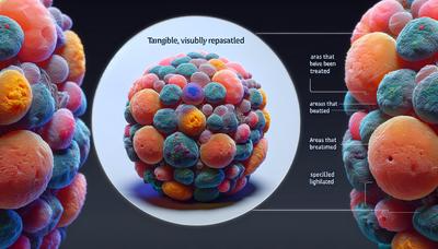 Células cancerosas microscópicas con áreas tratadas resaltadas.