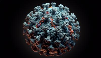 Vue microscopique du complexe protéique du virus de l'hépatite C