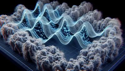 Microtúbulos bajo el microscopio con patrones de ondas cuánticas.