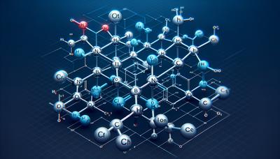 Diagrama de estrutura molecular com símbolos de metais terras raras.