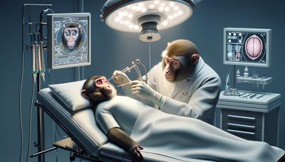 Des singes recevant des transplantations de cellules souches oculaires.