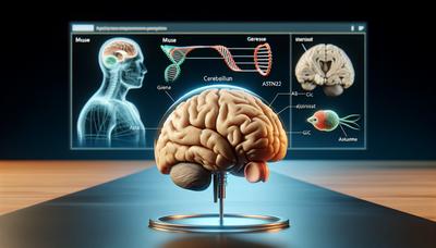 Cerebro de ratón destacando el cerebelo con el gen ASTN2.