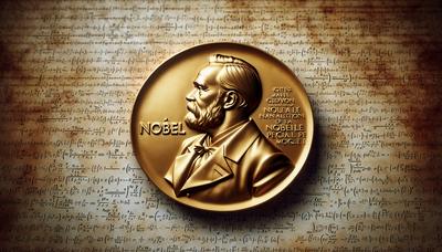 Medaglia del Premio Nobel con sfondo di equazioni di fisica.