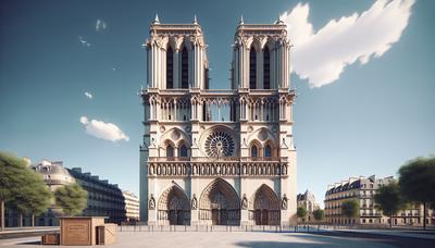 Cathédrale Notre-Dame avec panneau de tarif d'entrée.