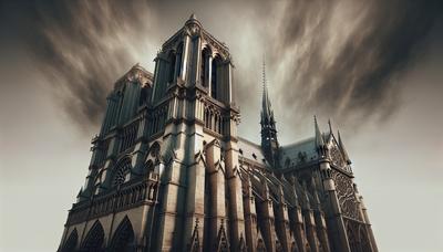 Notre-Dame avec un ciel enfumé et des particules de plomb.