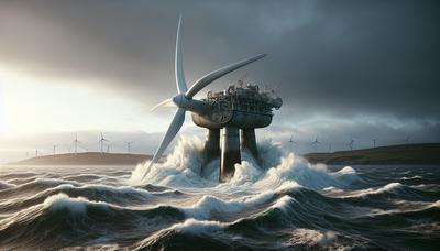 « Turbine marémotrice O2 dans les Orcades au milieu de forts courants »