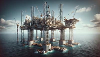 Plataforma de petróleo offshore em construção no Suriname.