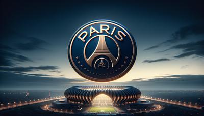 Logo du Paris FC avec silhouette de stade de football