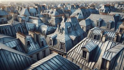 Les toits de Paris avec l'architecture emblématique en zinc sous le ciel.