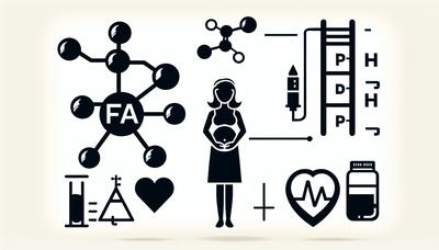 Ikony przedstawiające chemikalia PFAS z kobietą w ciąży oraz sercem.

