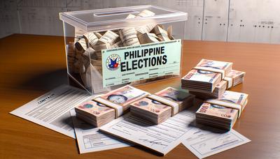 Urna electoral de Filipinas con dinero y contratos