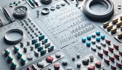 Tabletten und eine medizinische Grafik mit Diagrammen.