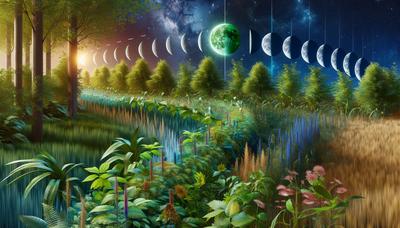 Plantes alignées avec les phases du soleil et de la lune