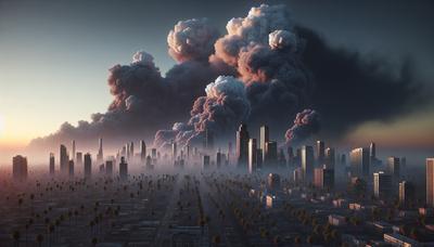 Piume di fumo si alzano dallo skyline di Gaza.