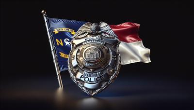 Politie-insigne en vlag met het embleem van North Carolina