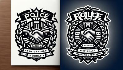 Politie logo dat de nadruk legt op familie-eer en integratieprogramma's.