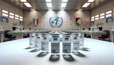 I Gaza syns flaskor med poliovaccin och UNICEF:s logotyp.

