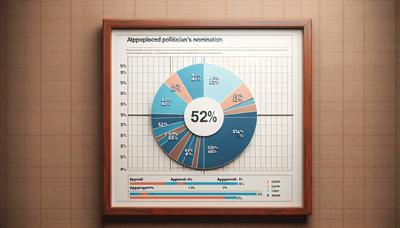 Graphique de sondage montrant 52 % d'approbation pour la nomination de Barnier