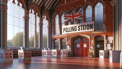 Centros de votación en el Reino Unido con urnas.