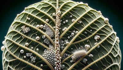 Feuilles de pomme de terre au microscope montrant l'évolution des pathogènes.