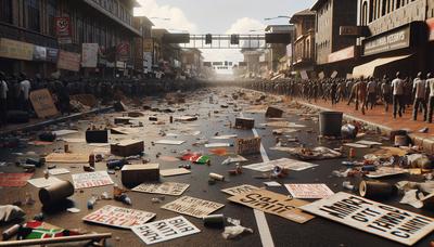 Manifestations avec des pancartes exigeant le changement dans les rues du Kenya