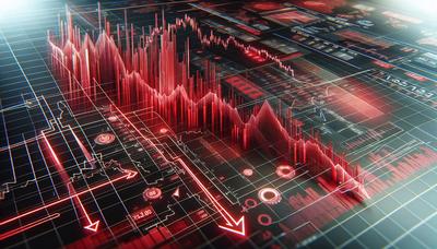 Grafici rossi del mercato azionario che mostrano tendenze al ribasso.