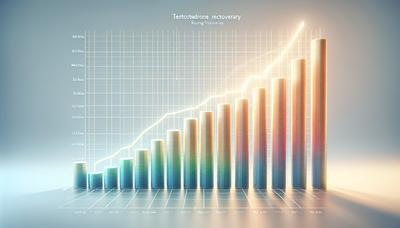 Gráfico de barras crescente mostrando a linha do tempo de recuperação de testosterona.