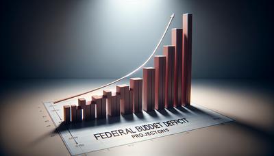 Gráfico ascendente que ilustra la proyección del aumento del déficit presupuestario federal.