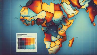 Mapa de nacimientos adolescentes en aumento en el África subsahariana.