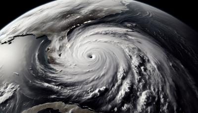 Vista de satélite do furacão Milton sobre a Baía de Tampa.