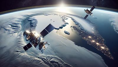 Satelliti che monitorano la calotta glaciale della Groenlandia dallo spazio.