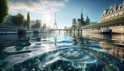 Seine avec de l'eau pure et des monuments de Paris.