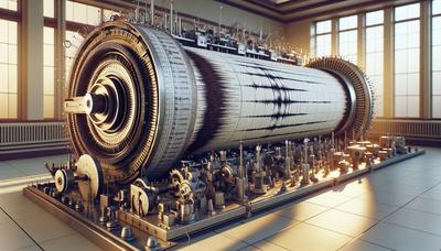 Máquina sismográfica con visualización de datos de terremotos.