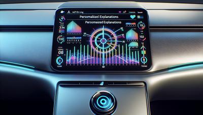 Tableau de bord de voiture autonome affichant un graphique d'explications personnalisées.