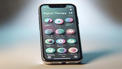 Smartphone mit der Benutzeroberfläche einer digitalen Therapie-App.