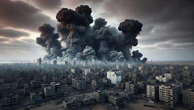 Rök stiger över Gaza city under flyganfall.