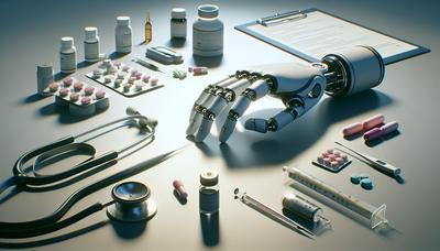 Doigt robotique souple examinant la configuration d'une table d'équipement médical.