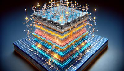 Mit Singlet-Fission-Technologie verbesserte Solarzellen-Grafik.