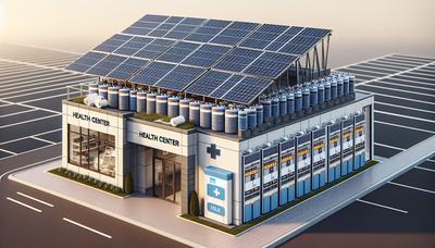 Solarmodule und Batterien versorgen das Gesundheitszentrum.