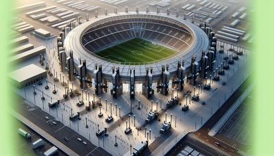 Stade avec des mesures de sécurité renforcées en place.