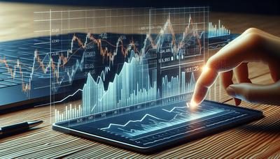 Gráfico del mercado de valores con tendencia a la baja y rendimientos en alza.