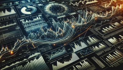 Graphique boursier avec des lignes fluctuantes en arrière-plan.