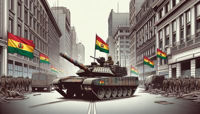 Tanks blokkeren straten met Boliviaanse vlag in tumult.