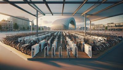 Tijdelijke fietsenstalling bij de Jaarbeurs Utrecht.