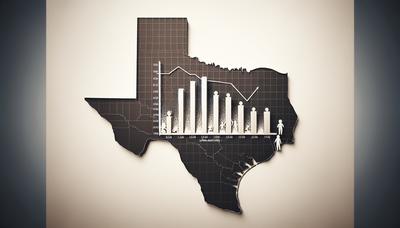 Silhueta do mapa do Texas com gráfico crescente de mortalidade infantil